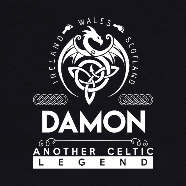 Damon Name T Shirt - Another Celtic Legend Damon Dragon Gift Item by harpermargy8920